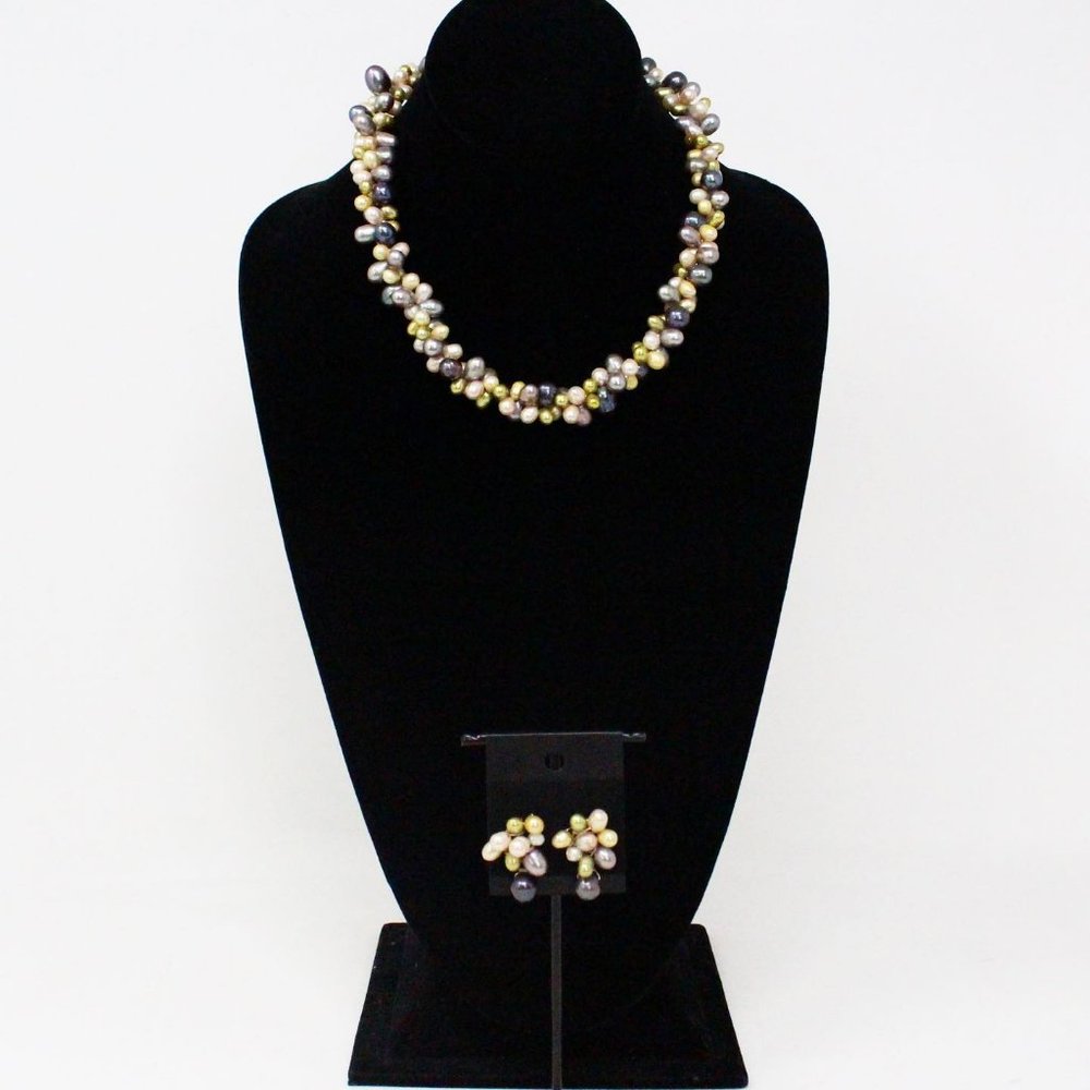 #36321 Genuine Multicolor Small Pearl Jewelry Set